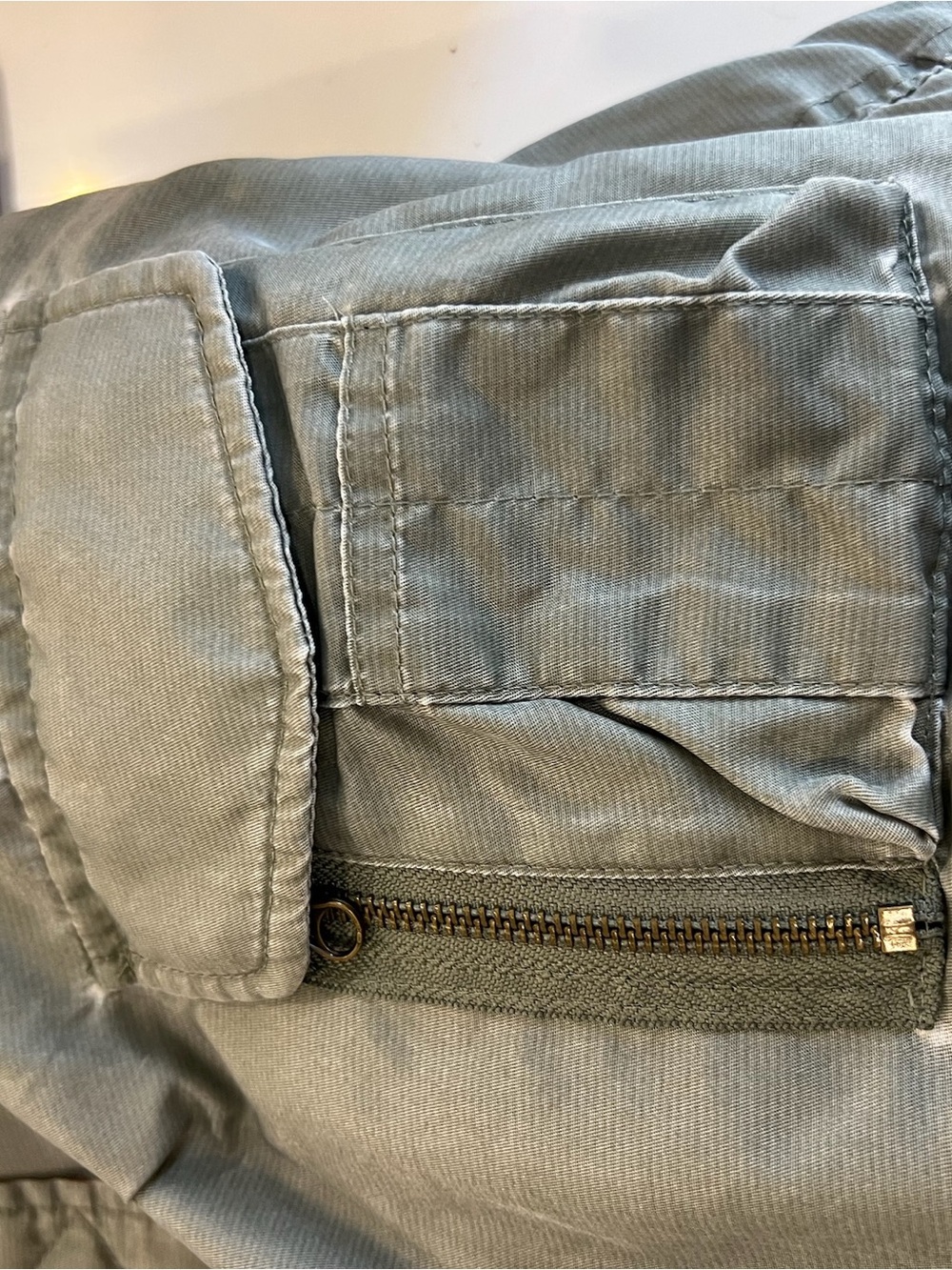 BDG Olive Green Bomber Jacket with Orange Lining - Picture 3 of 5